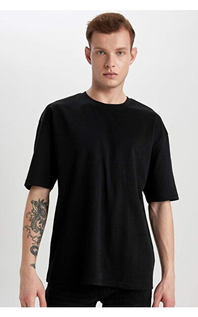 DeFacto Oversize Fit Bisiklet Yaka Tişört