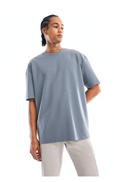 DeFactoFit Oversize Fit Bisiklet Yaka Tişört