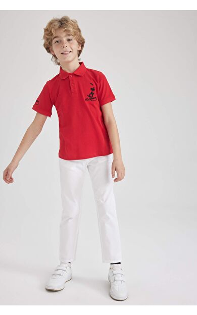 DeFactoFit Erkek Çocuk Gabardin Pantolon Beyaz
