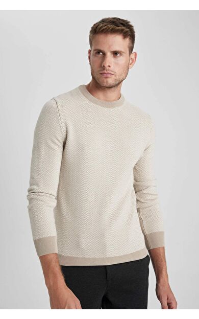 DeFactoFit Standart Fit Bisiklet Yaka Triko Kazak