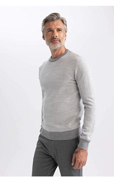 DeFactoFit Standart Fit Bisiklet Yaka Triko Kazak