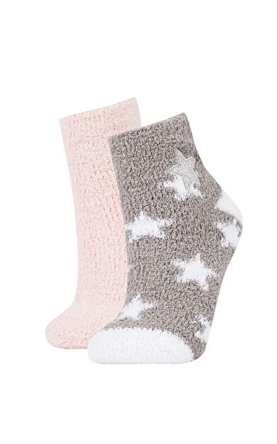 DeFacto Kadın Nakış 2'li Ev Çorabı