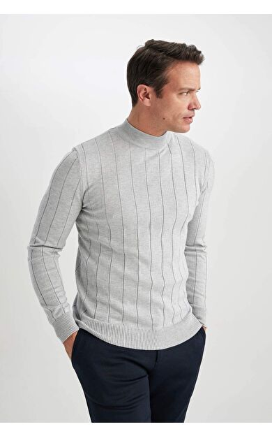 DeFactoFit Slim Fit Yarım Balıkçı Yaka Kazak