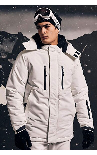 DeFacto Su İtici Regular Fit Kapüşonlu Polar Astarlı Kayak Kıyafeti Mont