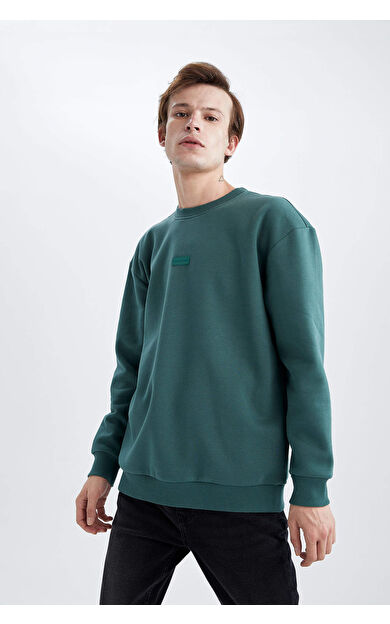 DeFacto Boxy Fit Bisiklet Yaka Sweatshirt