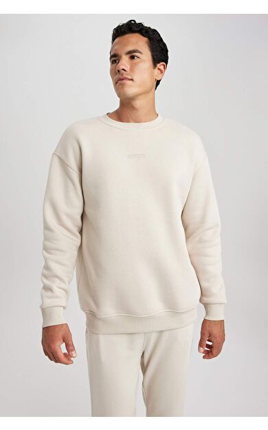 DeFactoFit Boxy Fit Bisiklet Yaka Sweatshirt