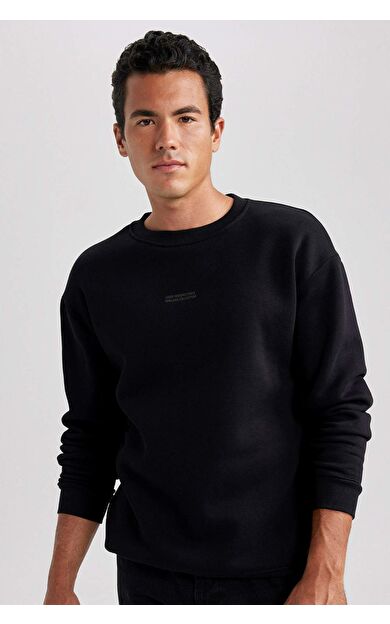 DeFactoFit Boxy Fit Bisiklet Yaka Sweatshirt