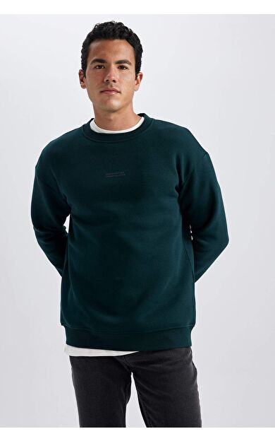 DeFactoFit Boxy Fit Bisiklet Yaka Sweatshirt