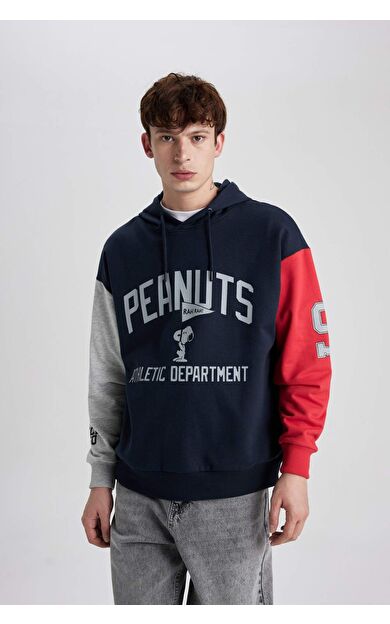 DeFacto Snoopy Oversize Fit Bisiklet Yaka Sweatshirt Kumaşı Sweatshirt