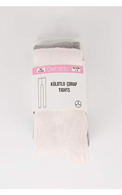 DeFactoFit Kız Çocuk 2'li Pamuklu Külotlu Çorap