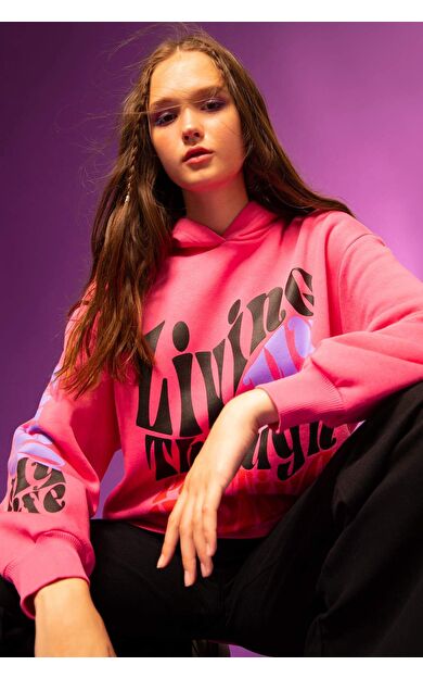 DeFacto Coool Oversize Fit Bisiklet Yaka Kalın Kumaş Sweatshirt