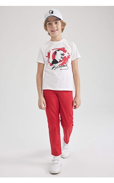 DeFactoFit Erkek Çocuk Gabardin Pantolon Kırmızı