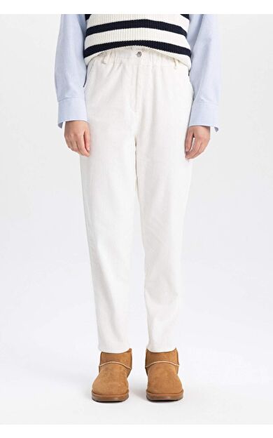 Paperbag Fitilli Kadife Pantolon