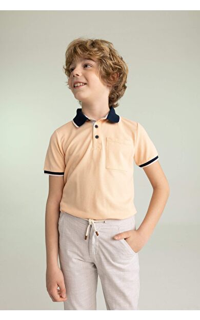 Erkek Çocuk Kısa Kollu Polo Tişört Turuncu