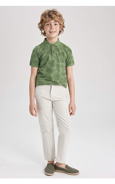DEFACTO Erkek Çocuk Regular Fit Keten Görünümlü Pantolon