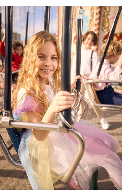 DeFactoFit Kız Çocuk Renkli Tütü Etek Sarı