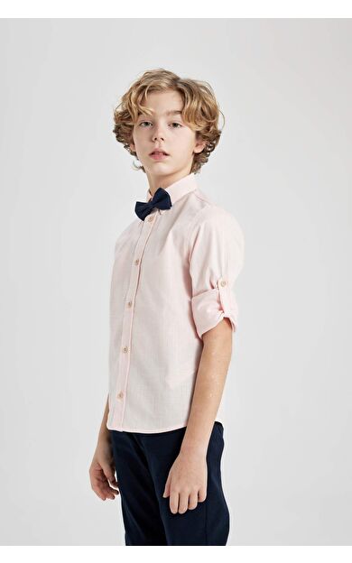 DeFactoFit Erkek Çocuk 23 Nisan Çocuk Bayramı Polo Yaka 2'li Uzun Kollu Gömlek