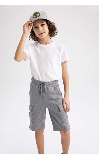 DeFactoFit Erkek Çocuk Regular Fit Şort Gri