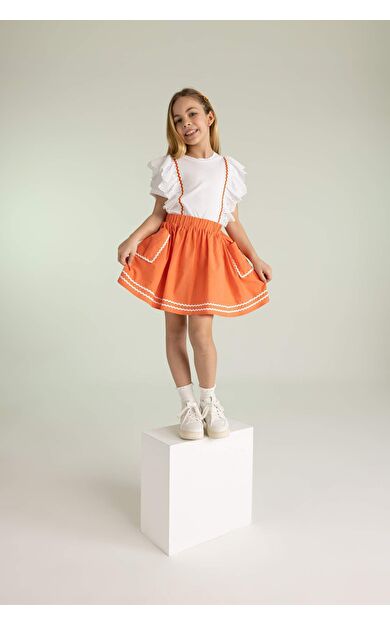 DeFactoFit Kız Çocuk Pamuklu Etek Kırmızı