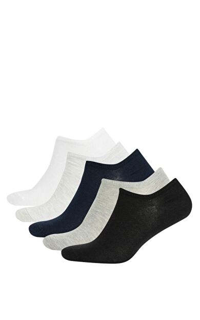 DeFactoFit Erkek 5'li Pamuklu Sneaker Çorap Çok Renkli
