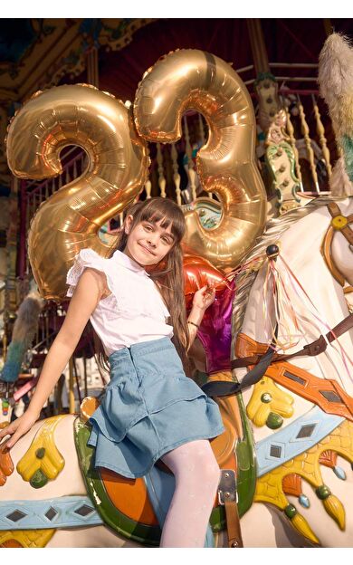 Kız Çocuk Jean Etek Mavi