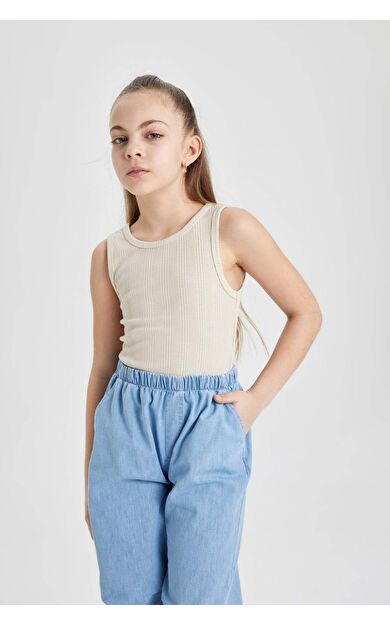 DeFactoFit Kız Çocuk Bisiklet Yaka Basic Atlet Z7815A624HSBG702