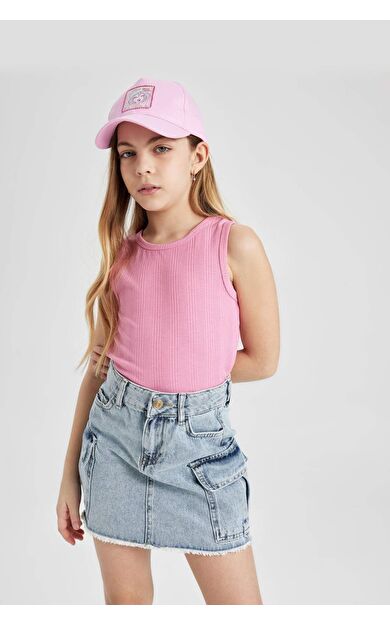 DeFactoFit Kız Çocuk Bisiklet Yaka Basic Atlet Z7815A624HSPN449