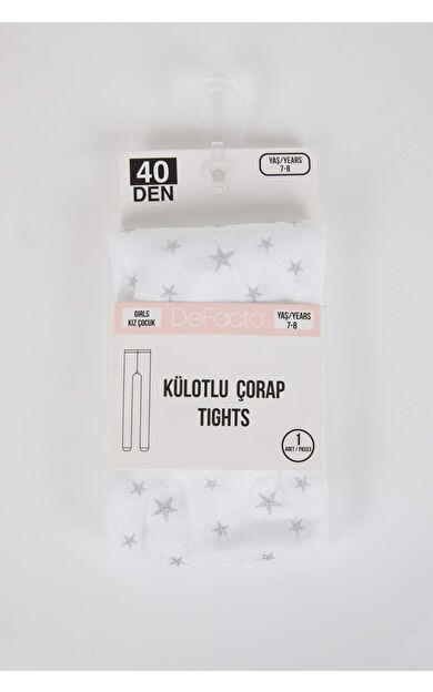 DeFactoFit Kız Çocuk Külotlu Çorap Beyaz