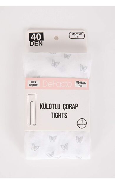 DeFacto Kız Çocuk Külotlu Çorap Beyaz