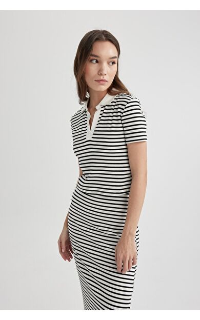 DeFacto Fitted Polo Yaka Kısa Kollu Tişört A0380AX24SMWT32