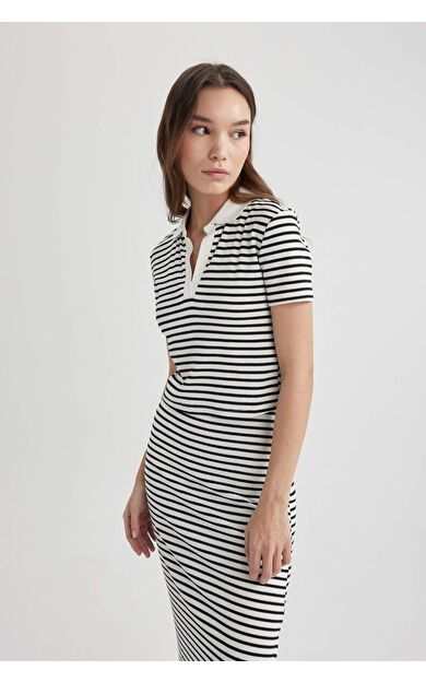 DeFacto Fitted Polo Yaka Kısa Kollu Tişört A0380AX24SMWT32