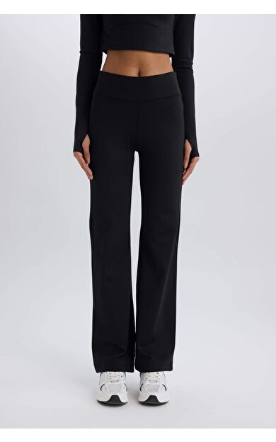 DeFactoFit Standart Fit Geniş Paça Standart Boy Skuba Dalgıç Kumaş Pantolon