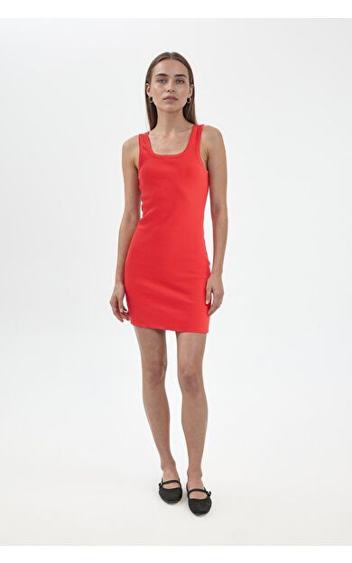DeFacto Coool Bodycon Basic Kolsuz Fitilli Kaşkorse Mini Elbise