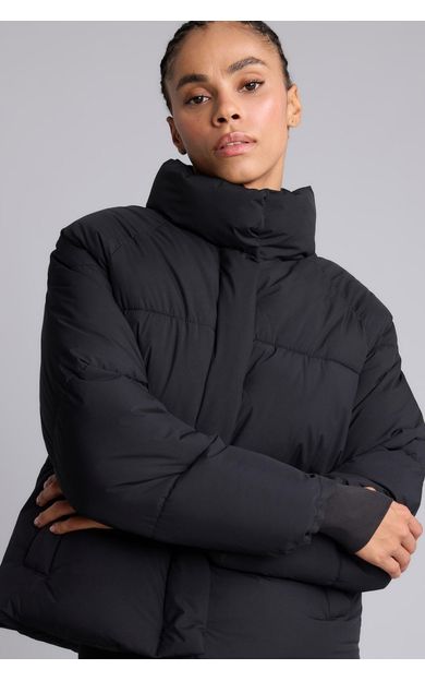 DeFacto Rüzgar Geçirmez Su İtici Regular Fit Dik Yaka Reglan Kol Kışlık Şişme Mont Siyah