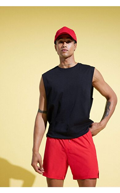 DeFactoFit Boxy Fit Bisiklet Yaka Basc Düz Sporcu Atlet