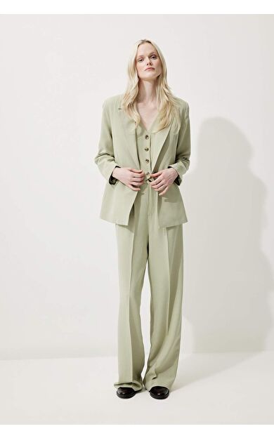 DeFacto Wide Leg Cepli Yüksek Bel Geniş Paça Keten Karışımlı Pantolon A1922AX25SMKH271