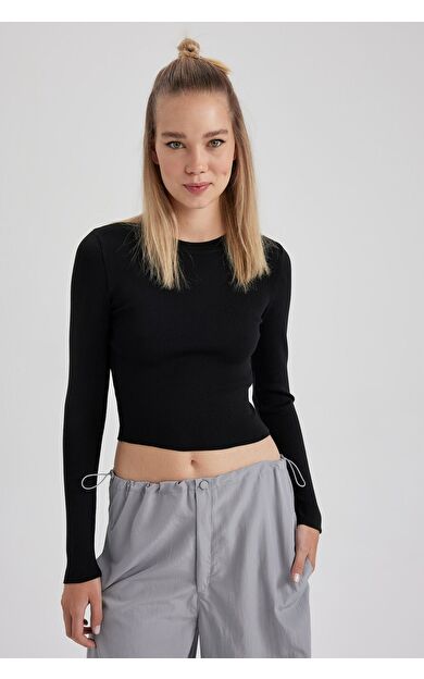 DeFacto Coool Slim Fit Bisiklet Yaka Kazak