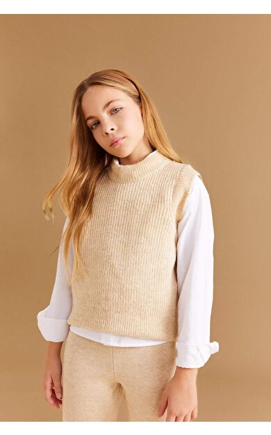 DeFactoFit Kız Çocuk Bisiklet Yaka Süveter A2894A824AUBG588