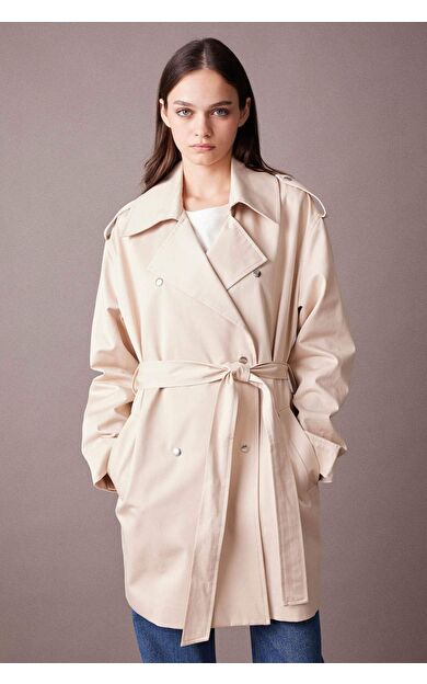 DeFacto Relax Fit Kuşaklı Trençkot