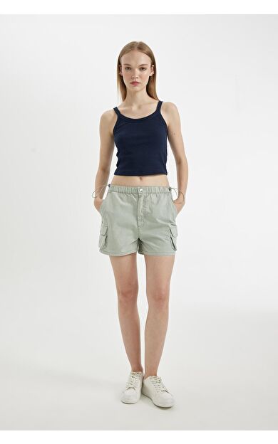 DeFacto DeFactoFit Coool Regular Fit Normal Bel Kısa Paça Gabardin Şort A3688AX24HSGN1128
