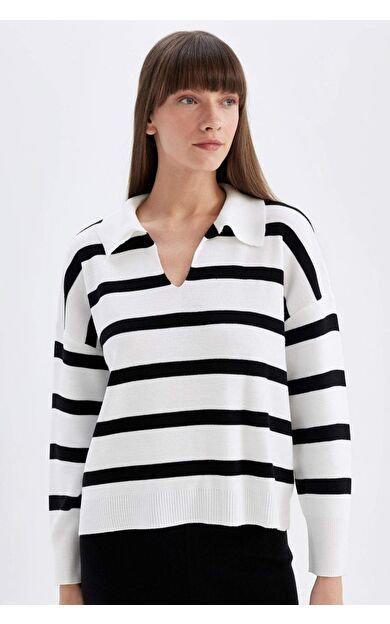 DeFactoFit Relax Fit Polo Yaka Kazak