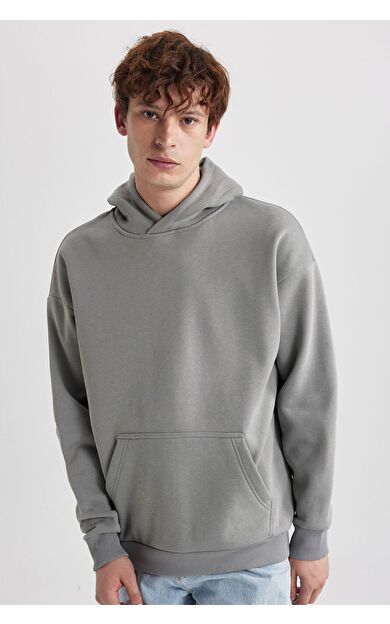 DeFacto Oversize Fit Kapüşonlu Sweatshirt A4331AX23AUGR490