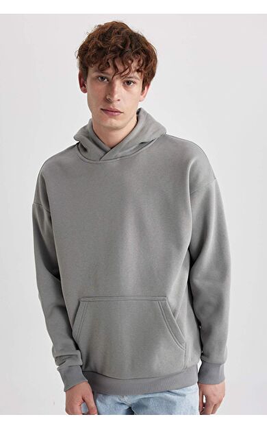 DeFacto Oversize Fit Kapüşonlu Sweatshirt A4331AX23AUGR490