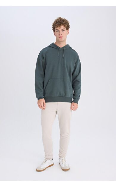DeFacto Jogger Eşofman Altı Slim Fit Dar Kesim Beli Bağcıklı Lastikli Paça Fermuar Cepli A4387AX24AUBG766