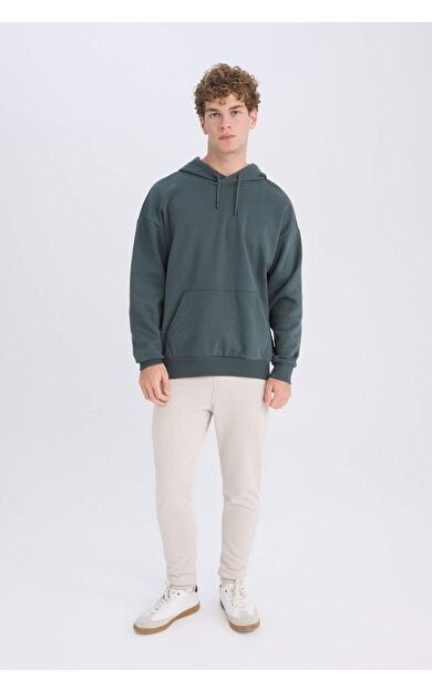 DeFacto Jogger Eşofman Altı Slim Fit Dar Kesim Beli Bağcıklı Lastikli Paça Fermuar Cepli A4387AX24AUBG766