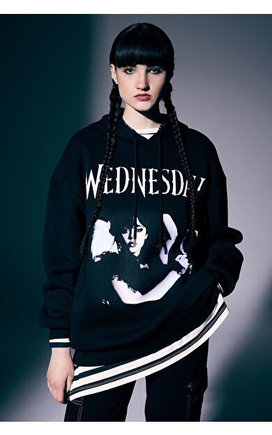 DeFacto Coool Wednesday Oversize Fit Kapüşonlu Kalın Kumaş Sweatshirt