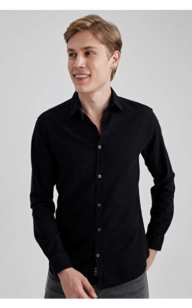 DeFacto Slim Fit Pamuklu Uzun Kollu Gömlek
