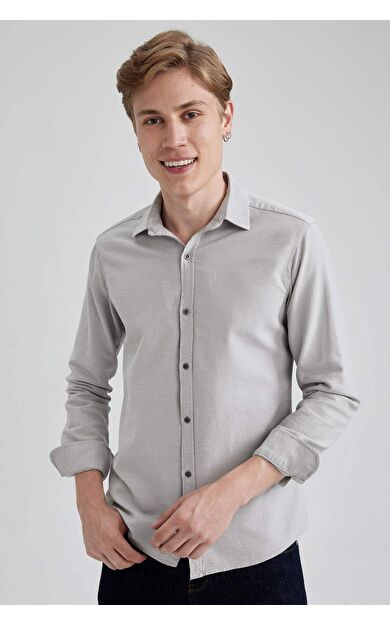 DeFacto Slim Fit Pamuklu Uzun Kollu Gömlek A4644AX23AUGR91