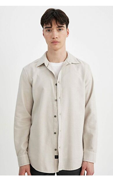 DeFacto DeFactoFit Slim Fit Pamuklu Uzun Kollu Gömlek A4644AX24AUBG721