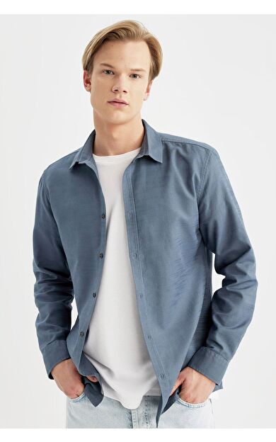 DeFacto Slim Fit Pamuklu Uzun Kollu Gömlek A4644AX24SPIN260